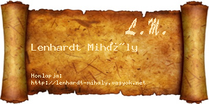 Lenhardt Mihály névjegykártya