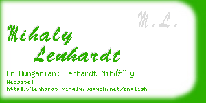 mihaly lenhardt business card